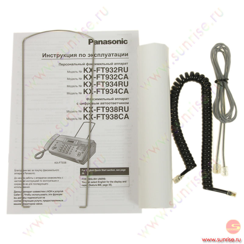 Инструкция Пользователя Для Телефона-Факса Panasonic Kx-Ft 934